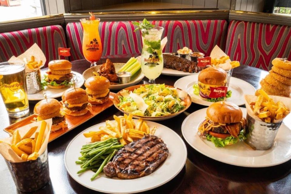 Meal at the Hard Rock Cafe Washington DC - What you actually eat: the burger focus, salads, and desserts